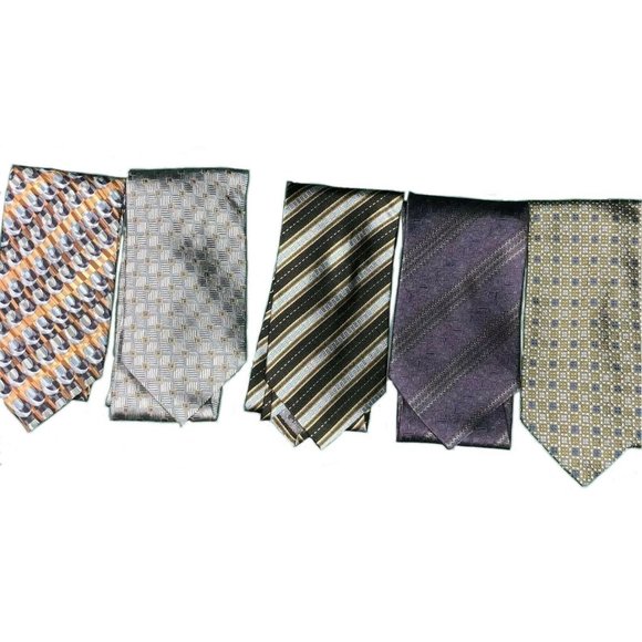 Daniel de Fasson Other - 5-Pack Ties Daniel De Fasson Studio Select Graphic Stripe Blue Green Grey